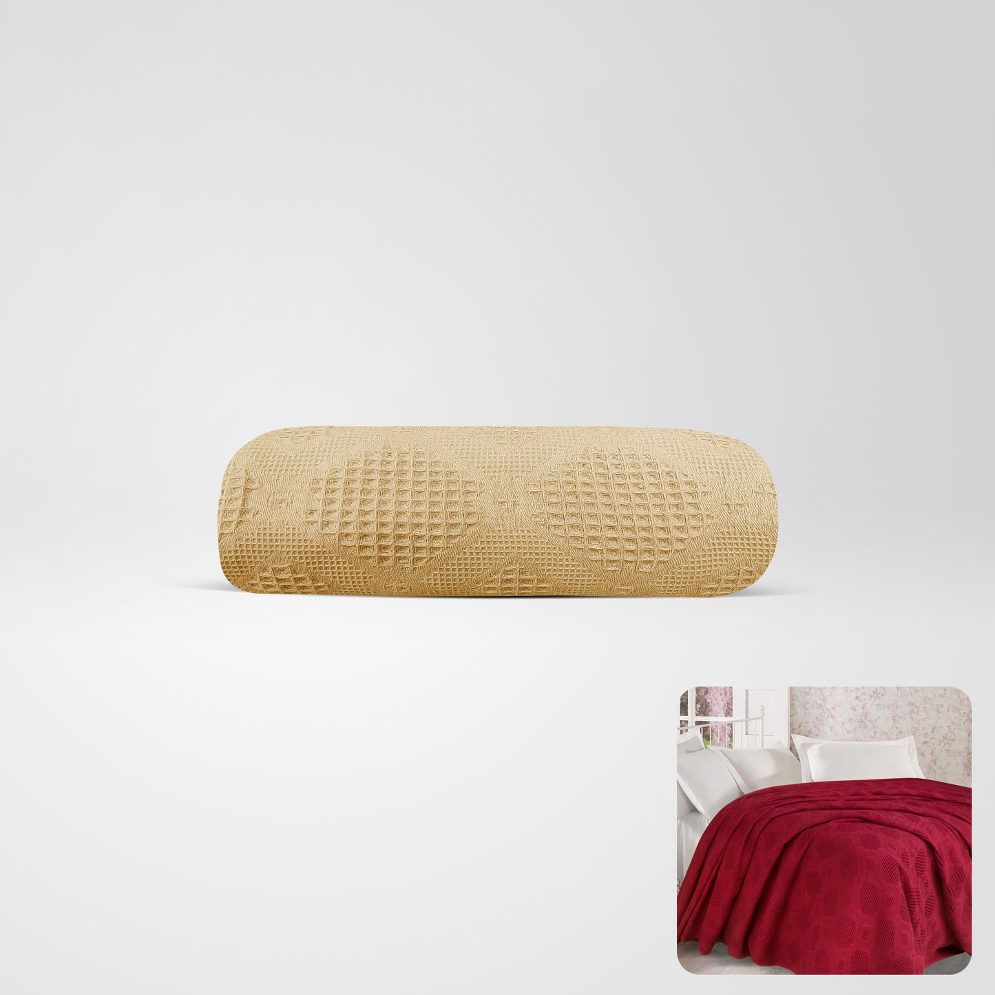 100 % Jacquard Cotton Coverlet
