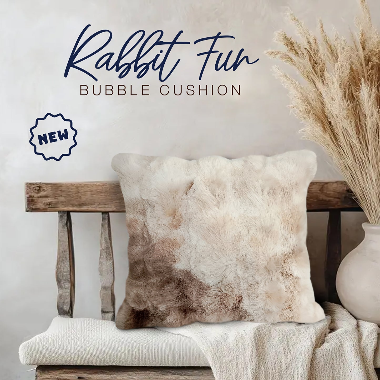 Rabbit Fur Bubble Cushion