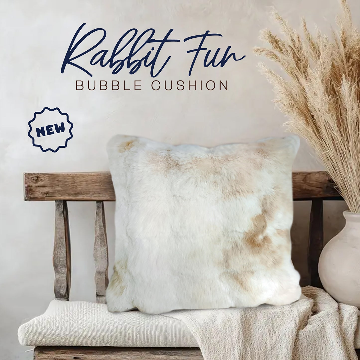Rabbit Fur Bubble Cushion
