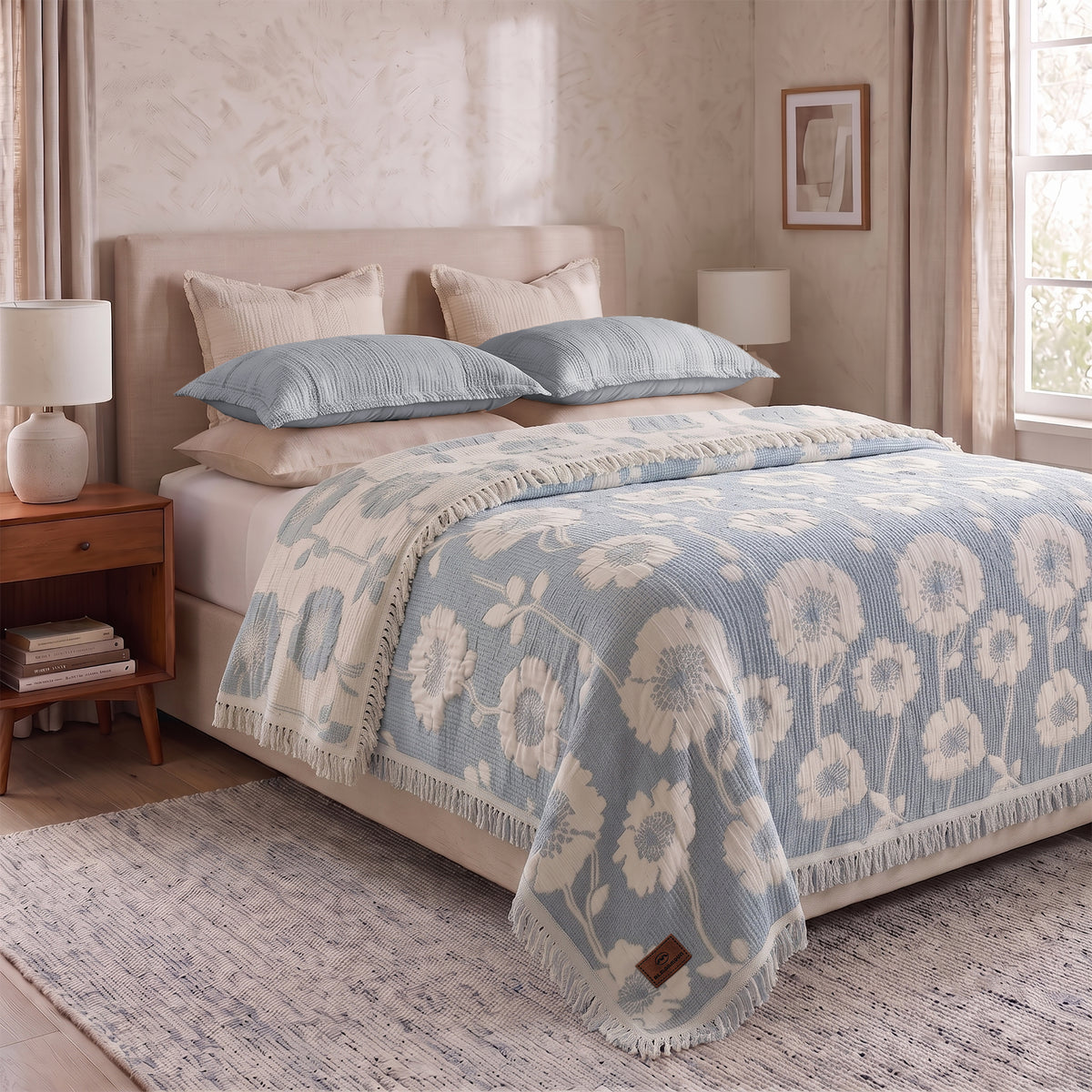 Fluffy jacqurd Coverlet