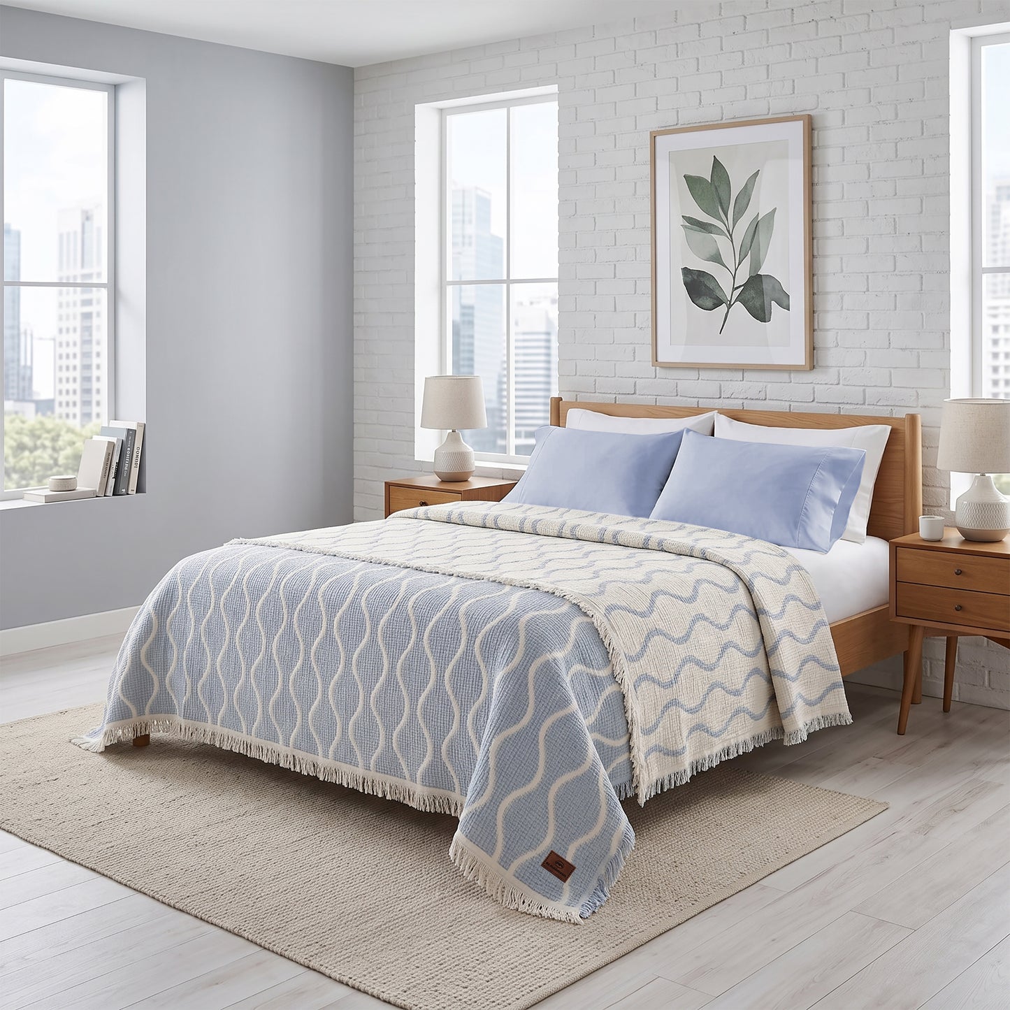 Fluffy jacqurd Coverlet
