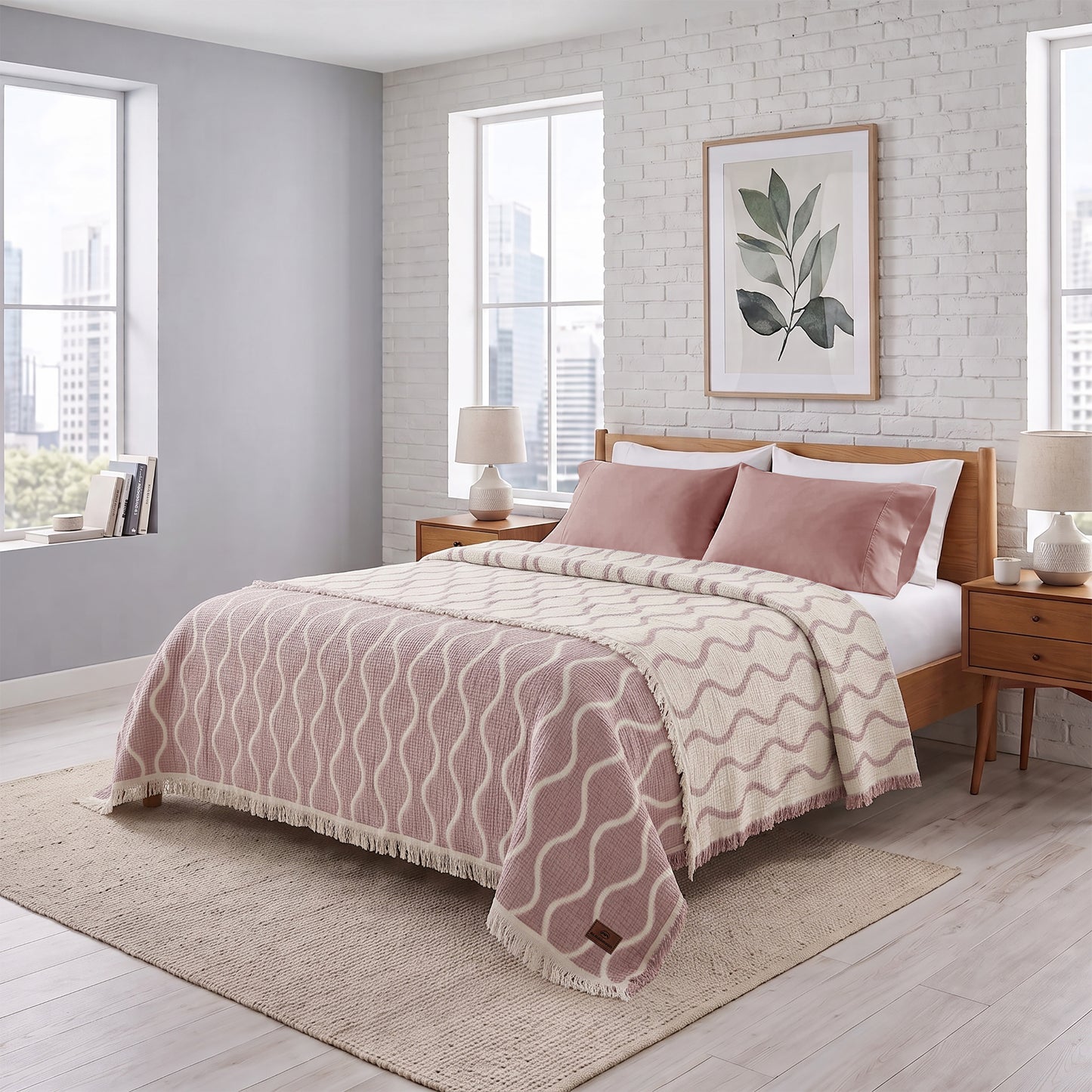 Fluffy jacqurd Coverlet