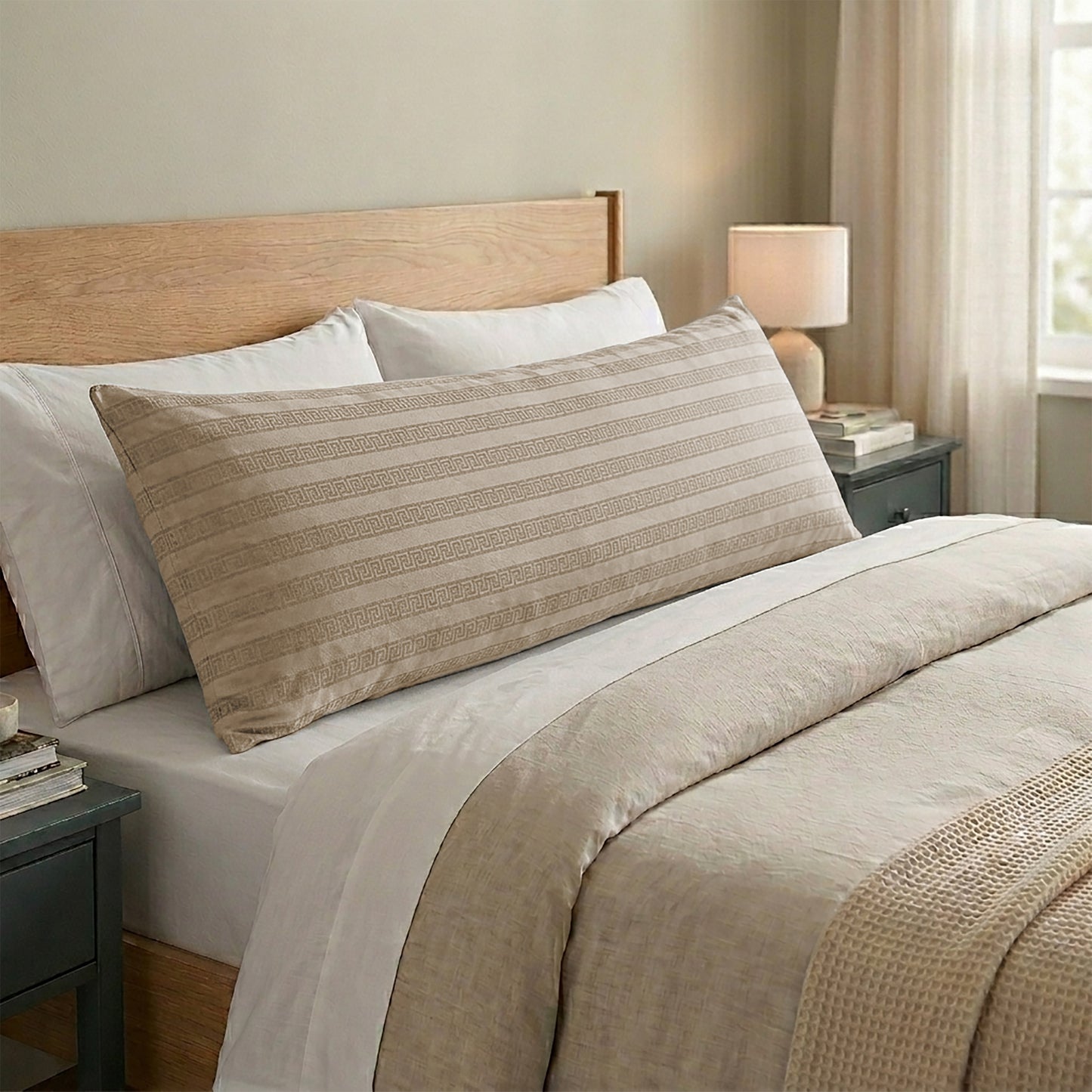Stripe Jaquard long pillow