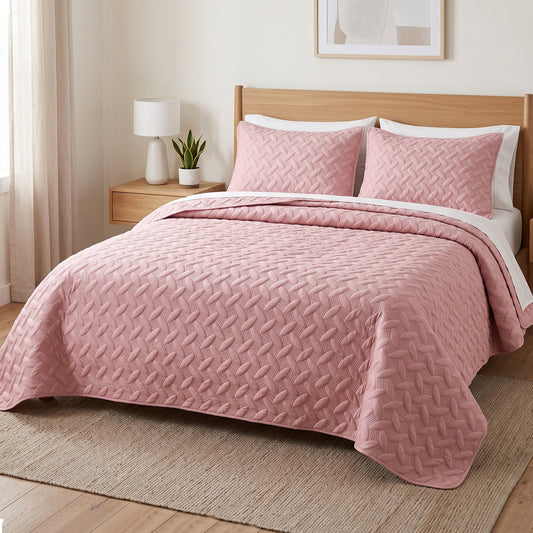 Embroiderd Plain 100% Cotton Coverlet