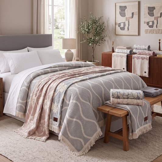 Fluffy jacqurd Coverlet