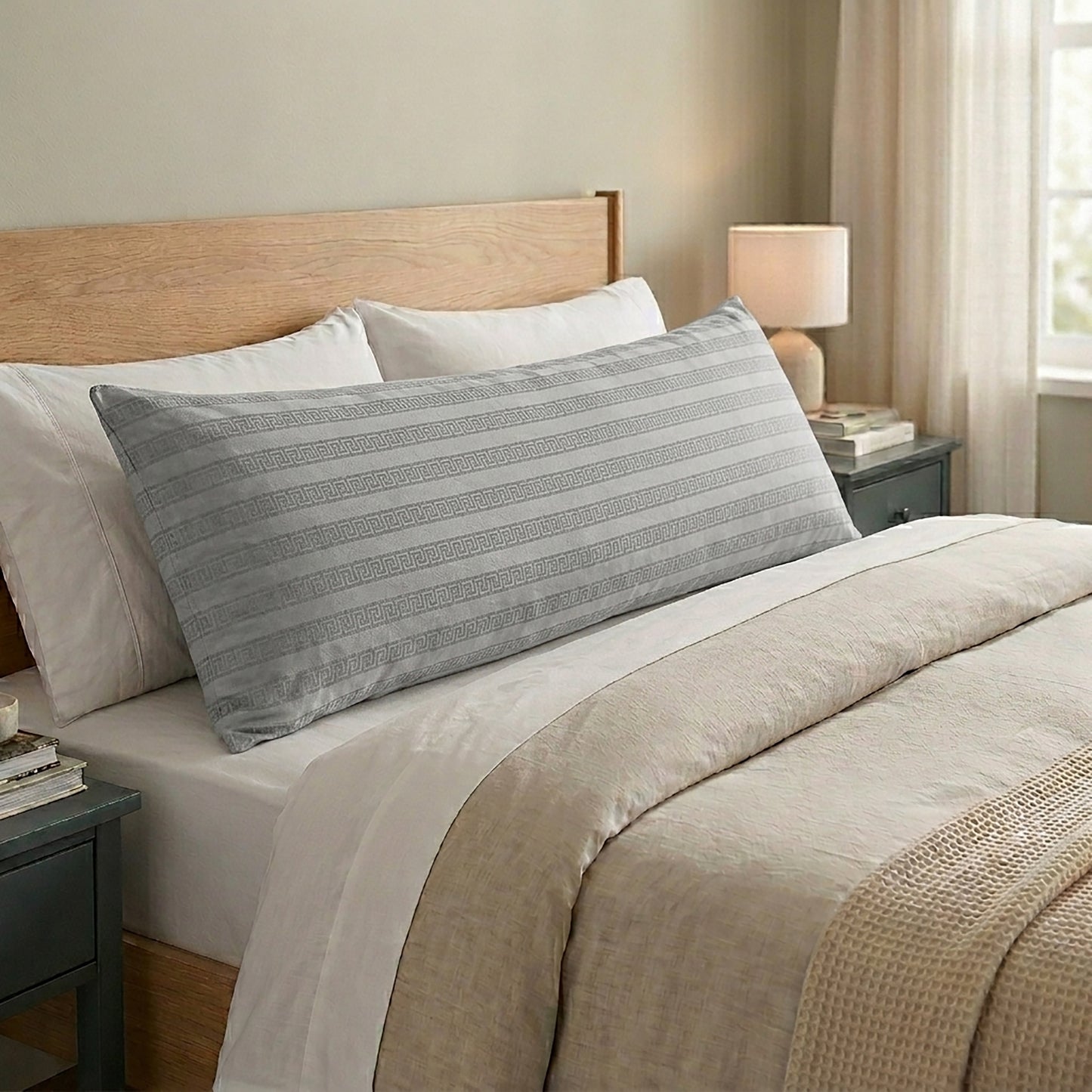 Stripe Jaquard long pillow