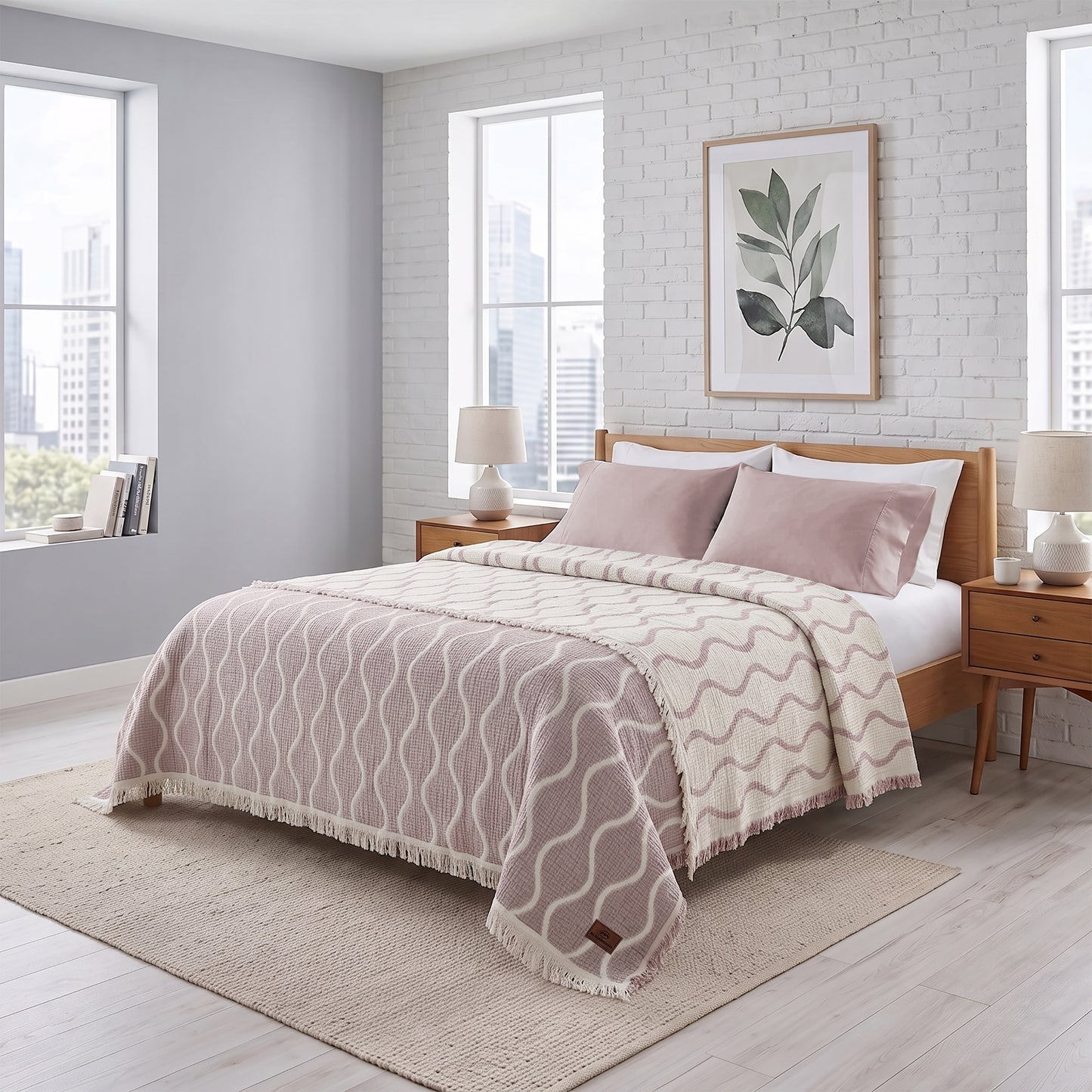 Fluffy jacqurd Coverlet