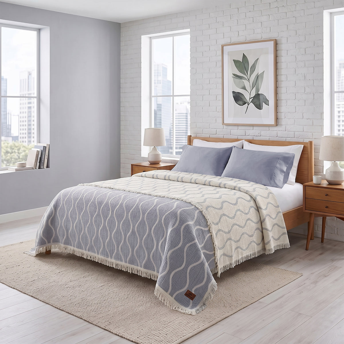 Fluffy jacqurd Coverlet