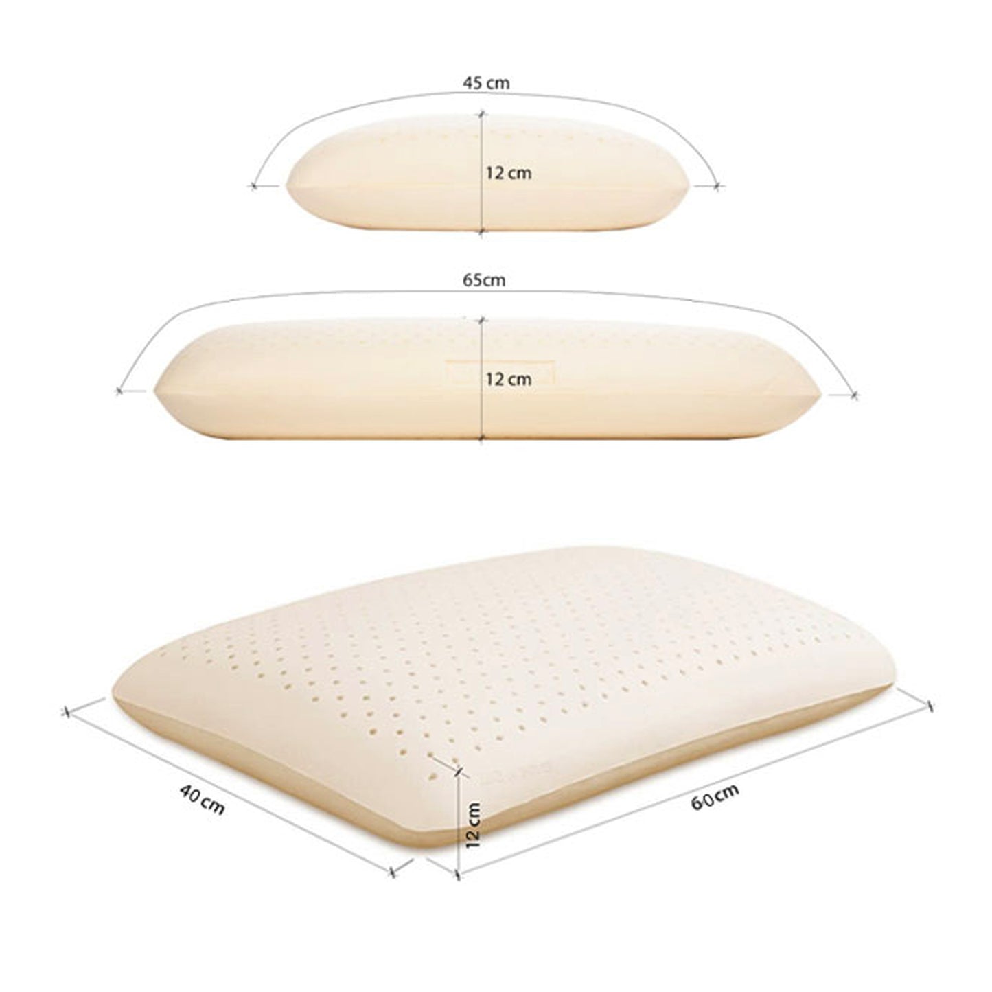 Pure Latex Oval Pillow