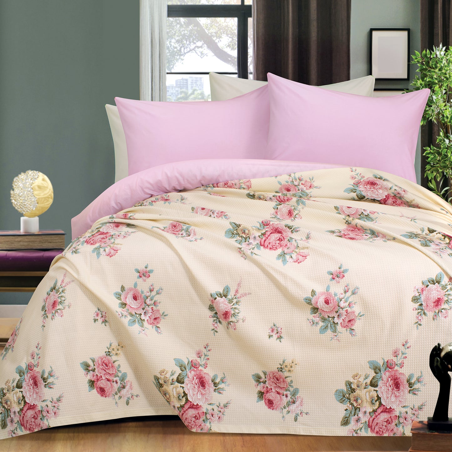 Printed Jacquard Cotton Coverlet