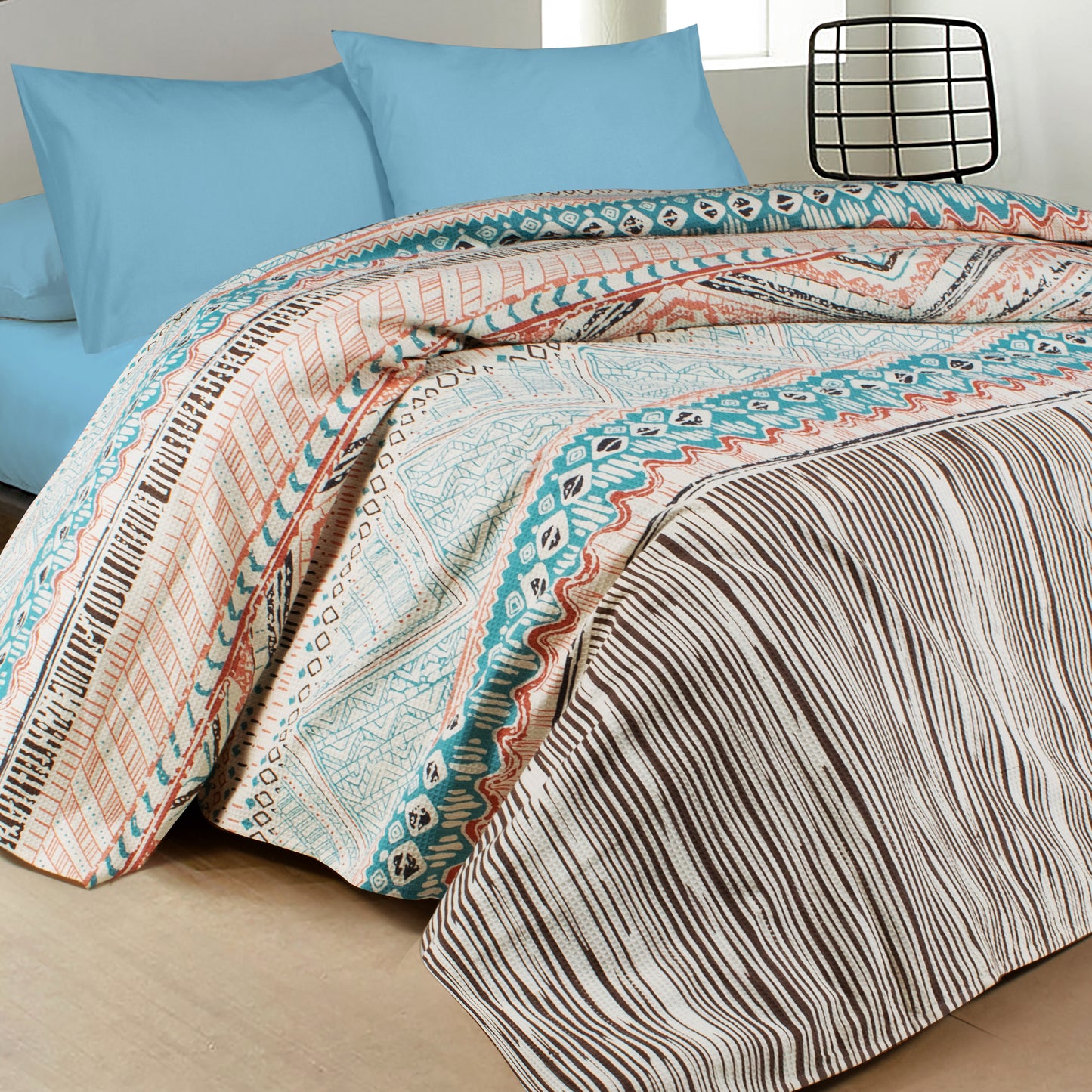 Printed Jacquard Cotton Coverlet