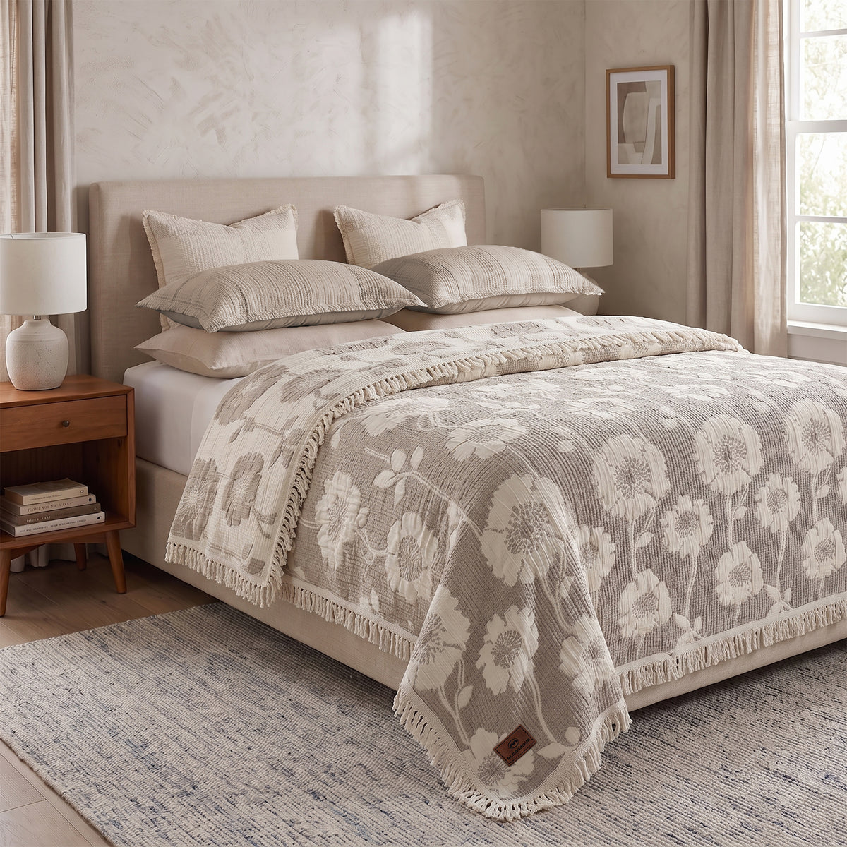 Fluffy jacqurd Coverlet