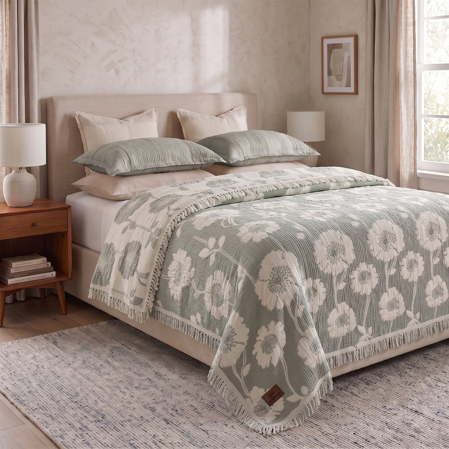 Fluffy jacqurd Coverlet